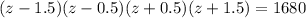 (z-1.5)(z-0.5)(z+0.5)(z+1.5) = 1680