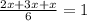 \frac{2x+3x+x}{6}=1