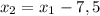 x_{2}=x_{1}-7,5