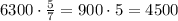6300\cdot\frac57=900\cdot5=4500