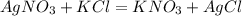 AgNO_{3} + KCl = KNO_{3} + AgCl