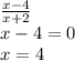 \frac{x-4}{x+2} 
\\\
x-4=0
\\\
x=4