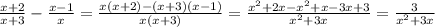 \frac{x+2}{x+3}- \frac{x-1}{x}= \frac{x(x+2)-(x+3)(x-1)}{x(x+3)}=
 \frac{x^2+2x-x^2+x-3x+3}{x^2+3x}= \frac{3}{x^2+3x}