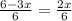 \frac{ 6 - 3x}{6} = \frac{2x}{6}

 
