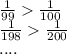 \frac{1}{99}\frac{1}{100}\\
\frac{1}{198}\frac{1}{200}\\
....
