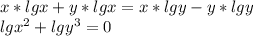 x*lgx+y*lgx=x*lgy - y*lgy\\
lgx^2+lgy^3=0\\
\\
