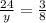 \frac{24}{y} = \frac{3}{8}