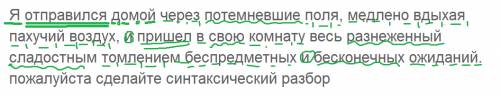 Яотправился домой через потемневшие поля, медлено вдыхая пахучий воздух, и пришел в свою комнату вес