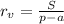 r_{v}=\frac{S}{p-a}\\
