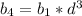 b_{4}= b_{1} * d^{3}