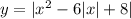 y=|x^2-6|x|+8|\\\\

