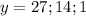 y=27;14;1\\ 
