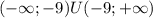 (- \infty ;-9)U(-9;+ \infty)