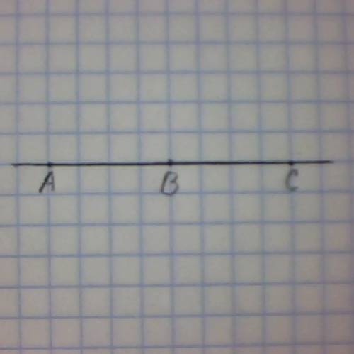 Отметьте точку c на прямой ab так,чтобы точка b оказалась серединой отрезка ac. .!