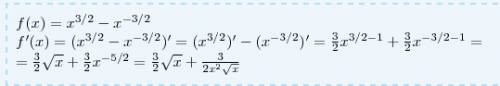 Производную. f(x) = x^3/2 - x^-3/2