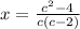x=\frac{c^{2}-4 }{c(c-2)}
