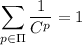 \displaystyle
\sum_{p\in\Pi}\frac{1}{C^p}=1