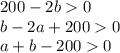 200-2b0\\
b-2a+2000\\
a+b-2000