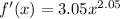 f'(x)=3.05x^{2.05}