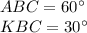 ABC=60а\\
KBC=30а