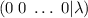 (0\;&0\;\ldots\;0|\lambda)