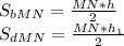 S_{bMN}=\frac{MN*h}{2}\\
S_{dMN}=\frac{MN*h_{1}}{2} \\
