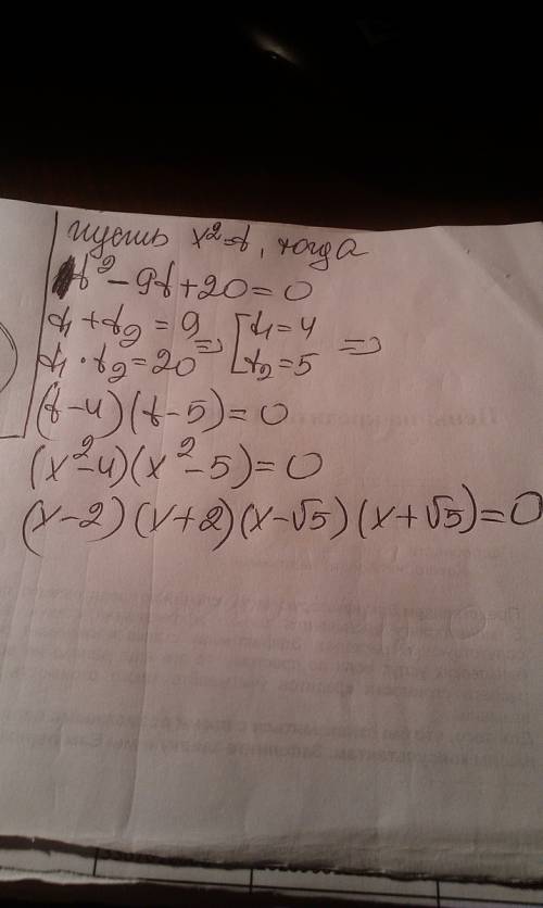 Объясните как разложить на множители ()+20=0