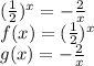 (\frac{1}{2})^{x} = - \frac{2}{x} \\ 
f(x) = (\frac{1}{2})^{x} \\ 
g(x)=- \frac{2}{x} \\ 
