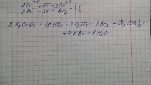 K2cro4+hbr+h2so4= какие продукты получатся?