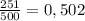 \frac{251}{500} = 0,502