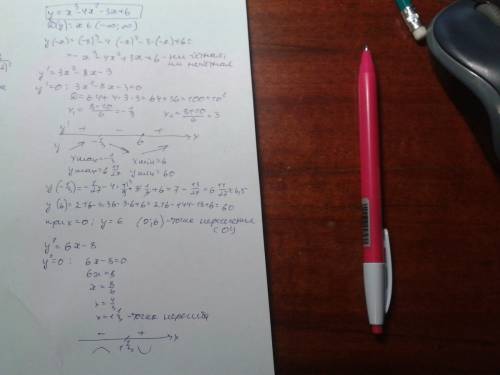 Y=x^3-4x^2-3x+6 нужно найти : область определения функции , четная не четная функция , критические и