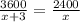 \frac{3600}{x+3} = \frac{2400}{x} 
