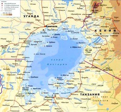 Положение относительно других природных объектов озера виктория