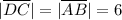 
|\overline{DC}|=|\overline{AB}|=6
