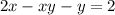 2x-xy-y=2 
