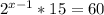 2^{x-1} *15=60
