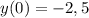 y(0) = -2,5