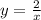 y=\frac{2}x