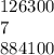 126 300\\
7\\
884100