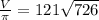 \frac{V}{ \pi } =121 \sqrt{726}