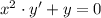 x^2\cdot y'+y=0