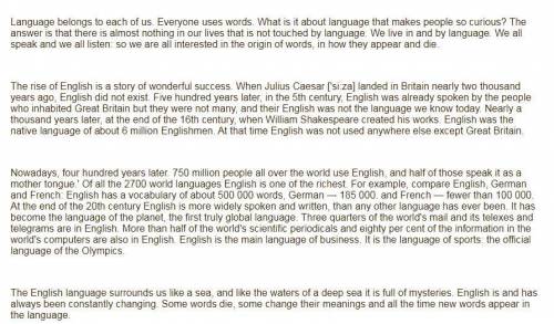 Переведите текст an english-speaking world.