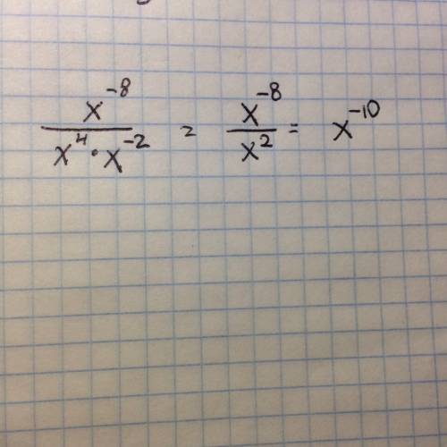 ﻿представьте выражение х⁻⁸/х⁴*х⁻²﻿﻿﻿ в виде степени с основанием х