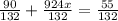 \frac{90}{132}+\frac{924x}{132}=\frac{55}{132}

