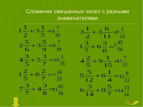 Как решать сложения и вычитания смешанных числ