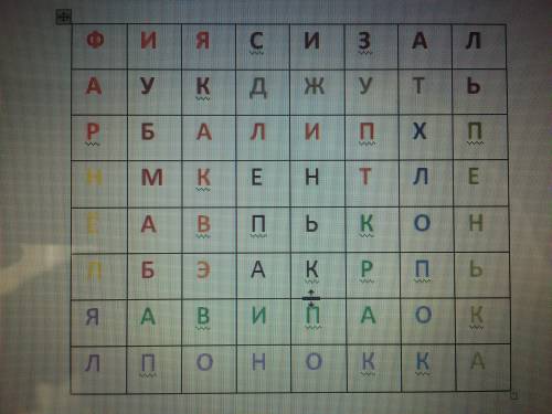 Перед тобой филворд. филворд - вид кроссворда, в котором все слова уже вписаны в сетку. их нужно тол