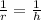 \frac{1}{r} = \frac{1}{h} 
