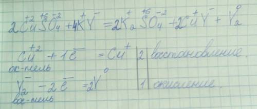 Cuso4+ky→k2so4+cuy+y2 окислительно-восстановительный . распишите подробно. заранее .