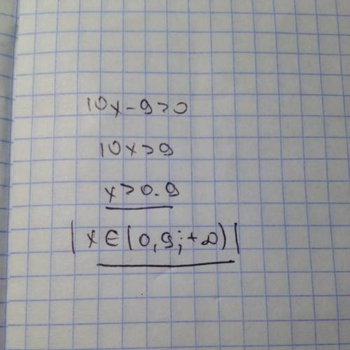 Линейное неравенство с одной переменной 10х-9> 0,