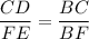 \dfrac{CD}{FE}=\dfrac{BC}{BF}